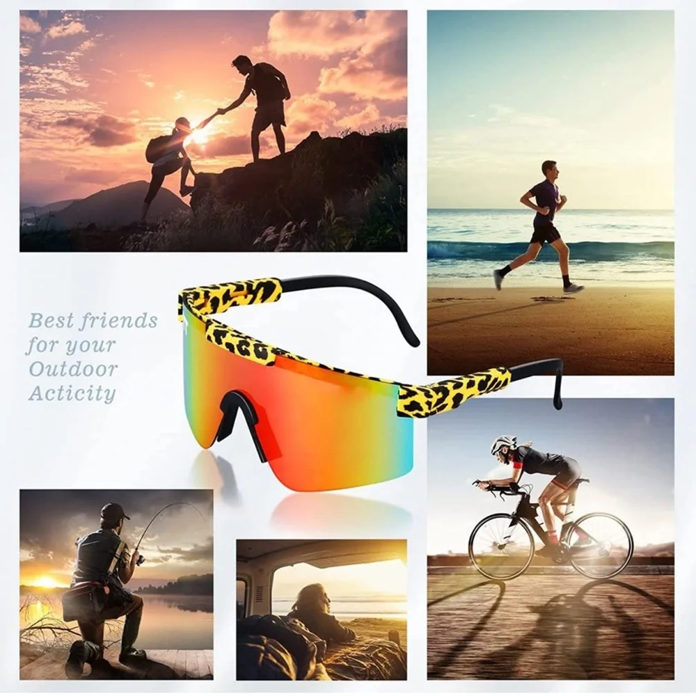 Polarized Sports Sunglasses Cycling Sun Glasses TR90 Frame Glasses